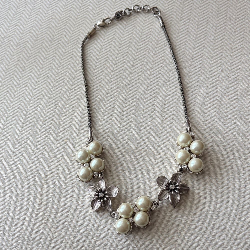 Brighton Silver and Cream Pearl Necklace